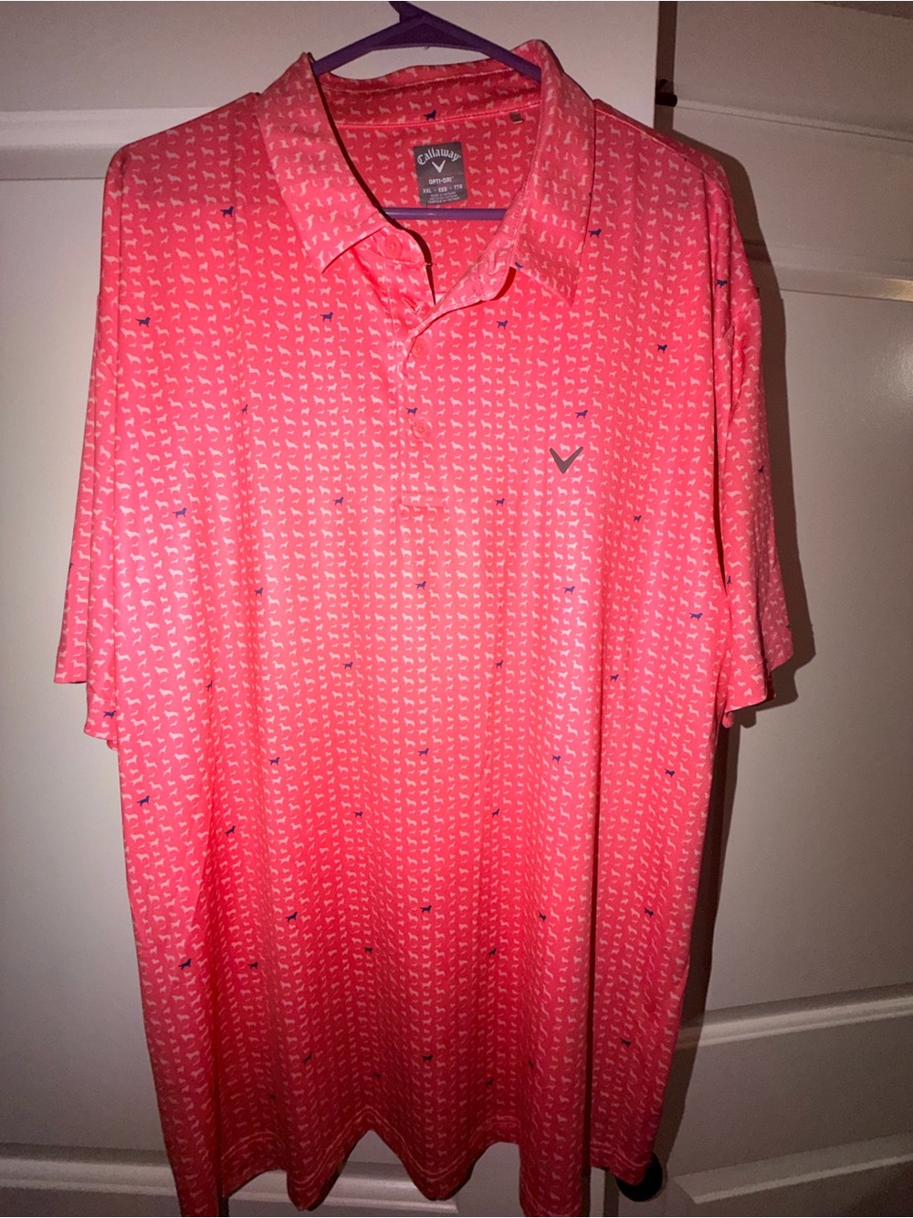 Callaway Men’s Coral Pink Printed Golf Polo